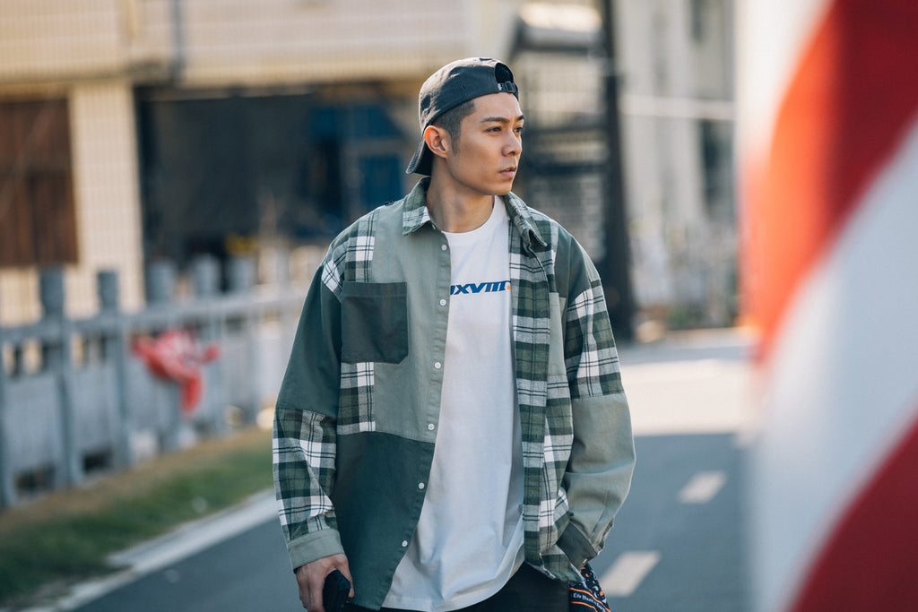 XPX GREEN TONE PATCHED OVERSHIRT