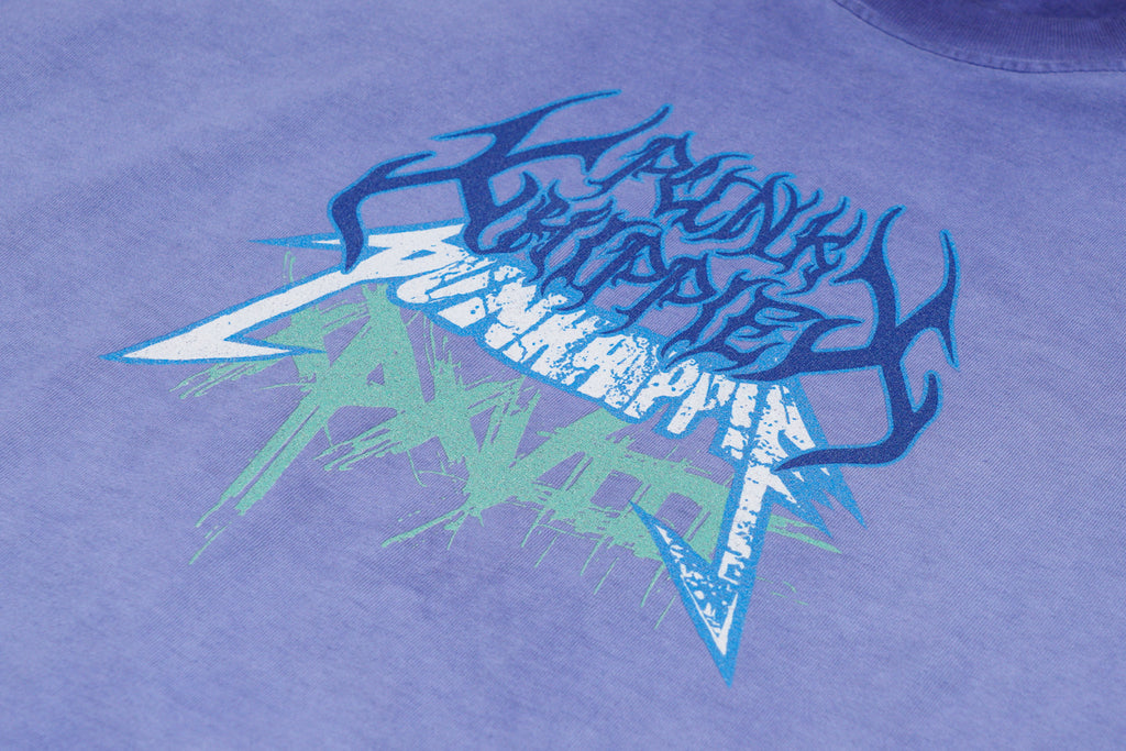 XPX BY PUNKHIPPIE TRIPLE COLOR LOGO CREW NECK TEE IN PURPLE