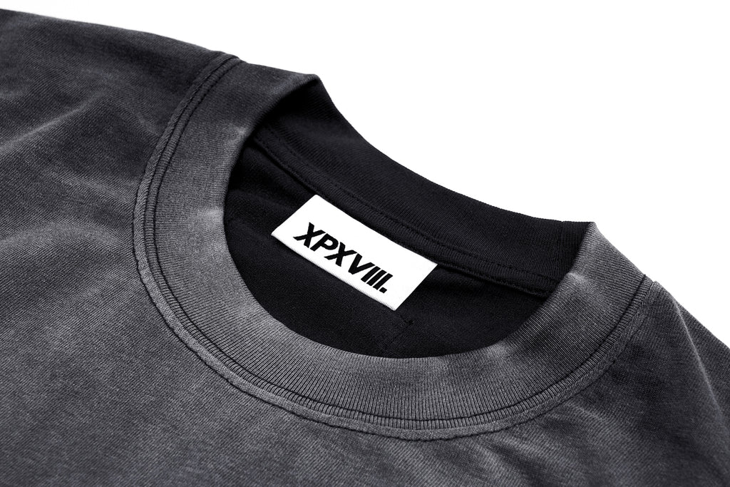 XPX DOUBLE XPXVIII LOGOS BLACK CREW NECK TEE