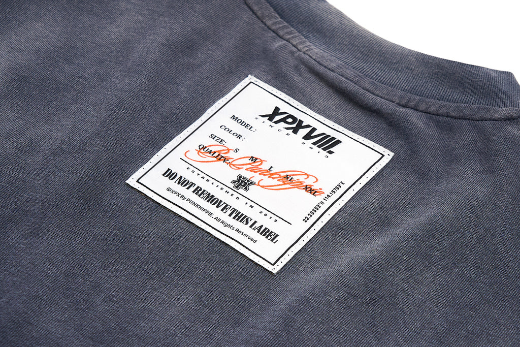 XPX DOUBLE XPXVIII LOGOS NAVY CREW NECK TEE