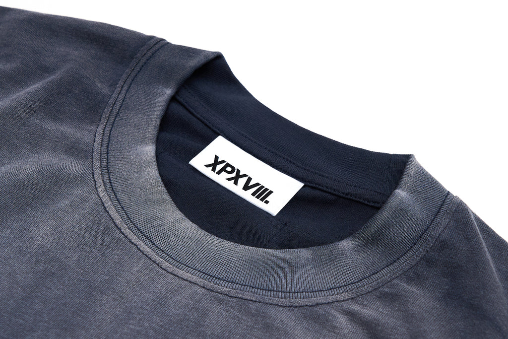 XPX DOUBLE XPXVIII LOGOS NAVY CREW NECK TEE