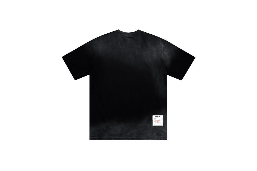 XPX XPXVIII EMBROIDERY PRINT BLACK CREW NECK TEE