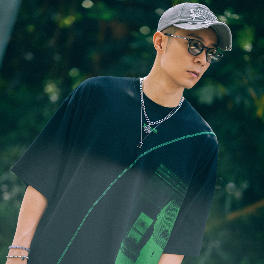 XPX PUNKHIPPIE SILHOUETTE BLACK CREW NECK TEE