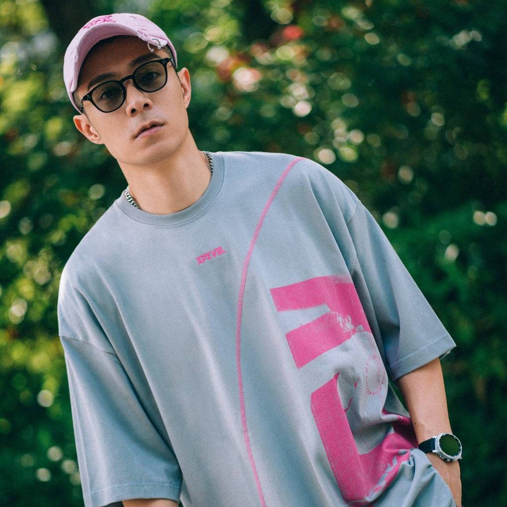 XPX PUNKHIPPIE SILHOUETTE GREY CREW NECK TEE