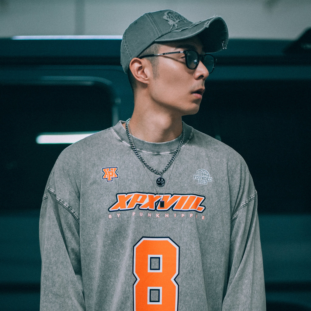 XPX PUNKHIPPIE 8 LIGHT GREY LONG SLEEVE TEE