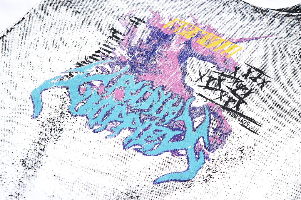 XPX ILLUSION UNICORN PRINT WHITE CREW NECK TEE