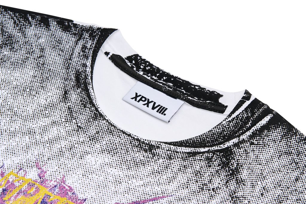 XPX ILLUSION UNICORN PRINT WHITE CREW NECK TEE