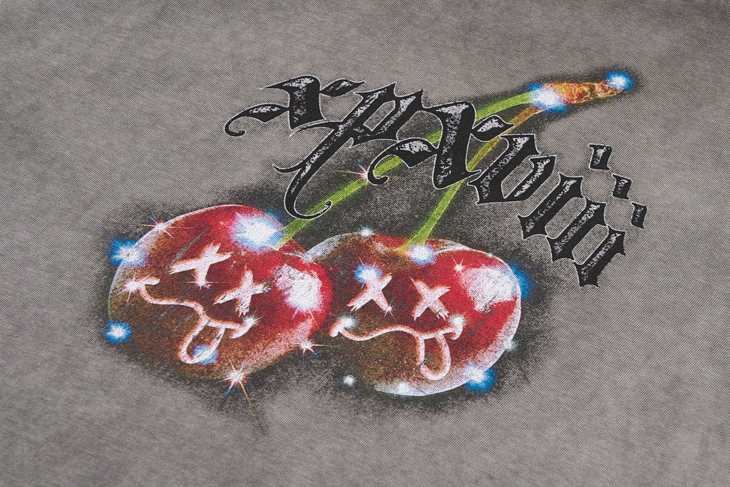 XPX CHERRY PRINT GREY LONG SLEEVE TEE