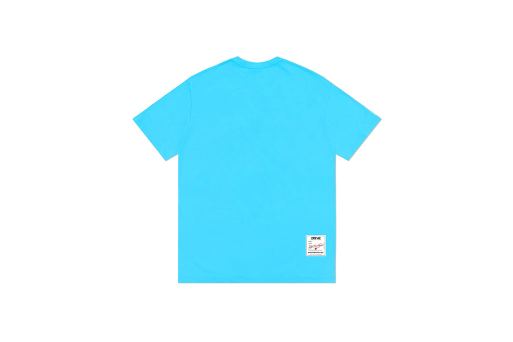 XPX POP CONTRAST COLOR BLUE CREW NECK TEE