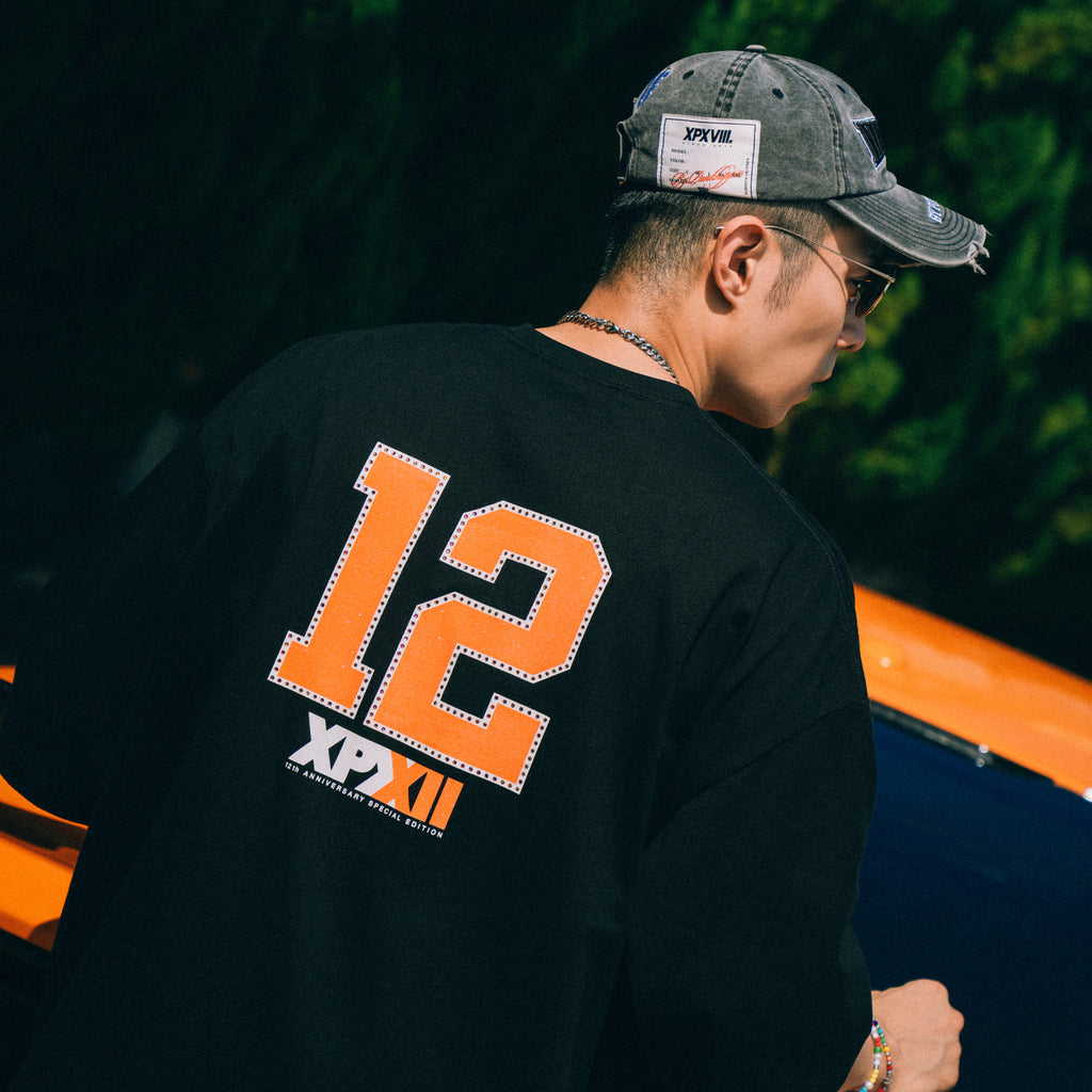 XPX 12TH ANNIVERSARY BLACK CREW NECK TEE