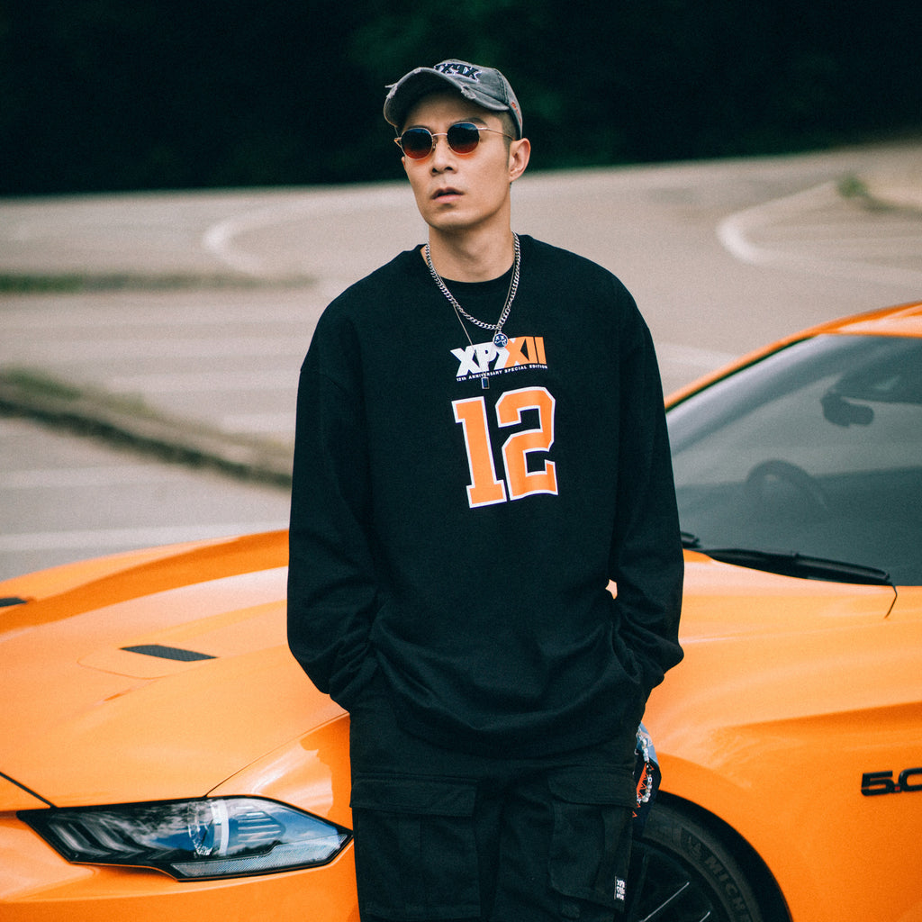 XPX 12TH ANNIVERSARY BLACK LONG SLEEVE CREW NECK TEE