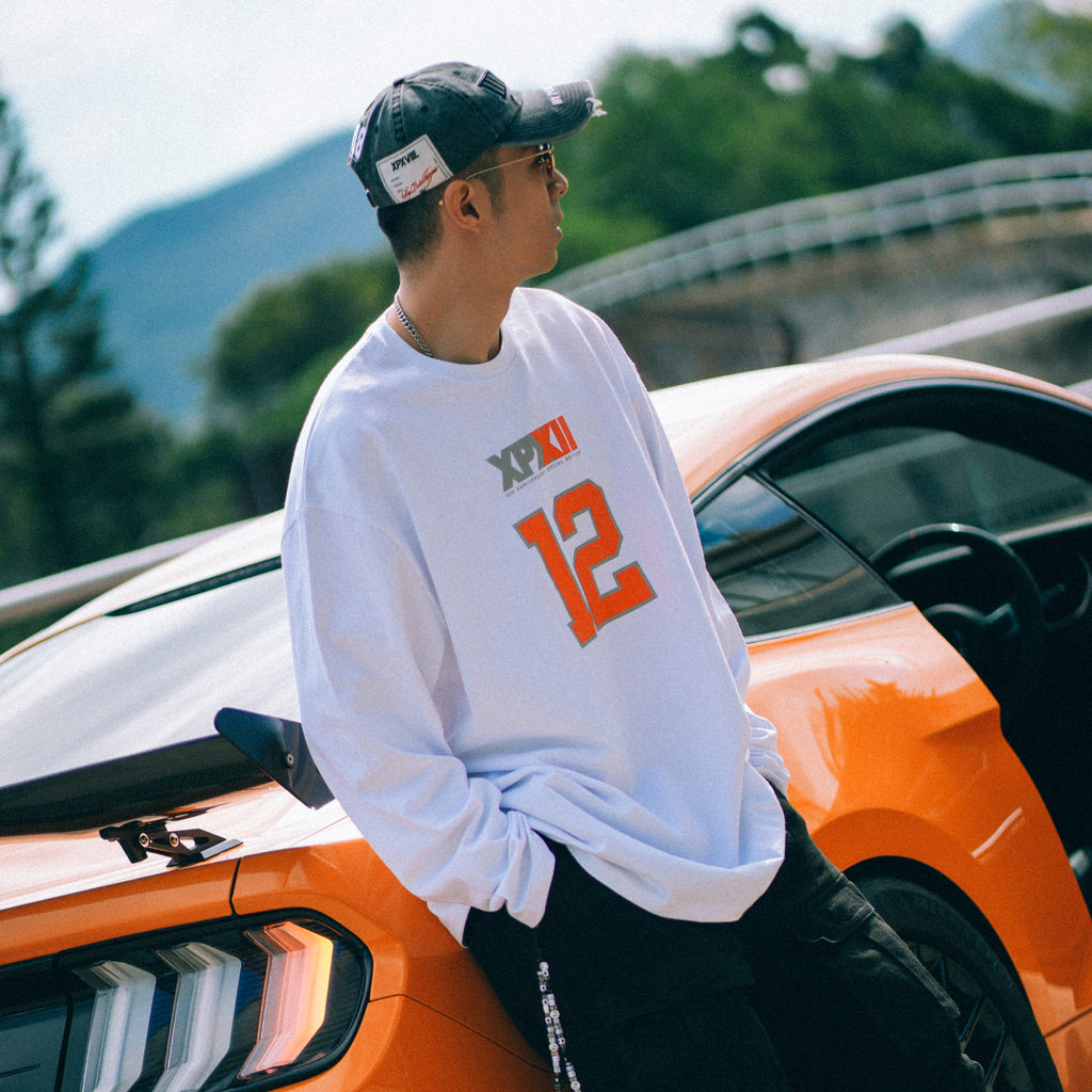XPX 12TH ANNIVERSARY WHITE LONG SLEEVE CREW NECK TEE