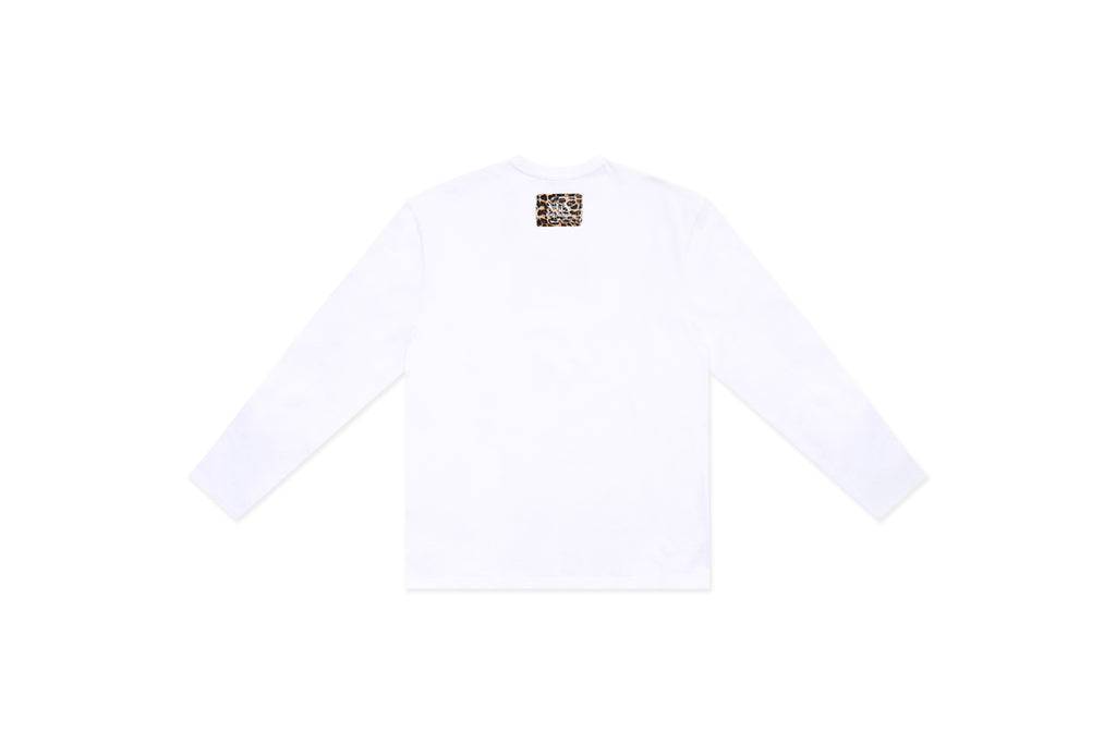 XPX LEOPARD PRINT WHITE LONG SLEEVE TEE