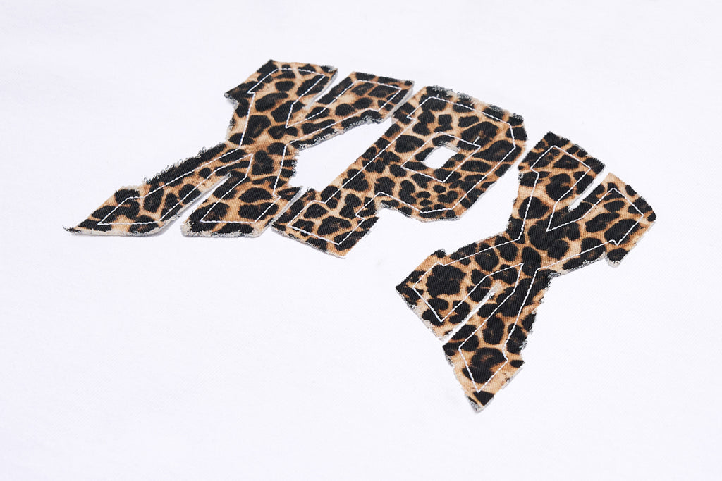XPX LEOPARD PRINT WHITE LONG SLEEVE TEE