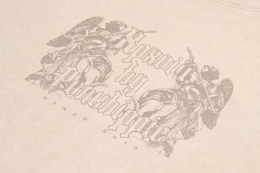 XPX SCULPTURE PRINT BEIGE CREW NECK TEE