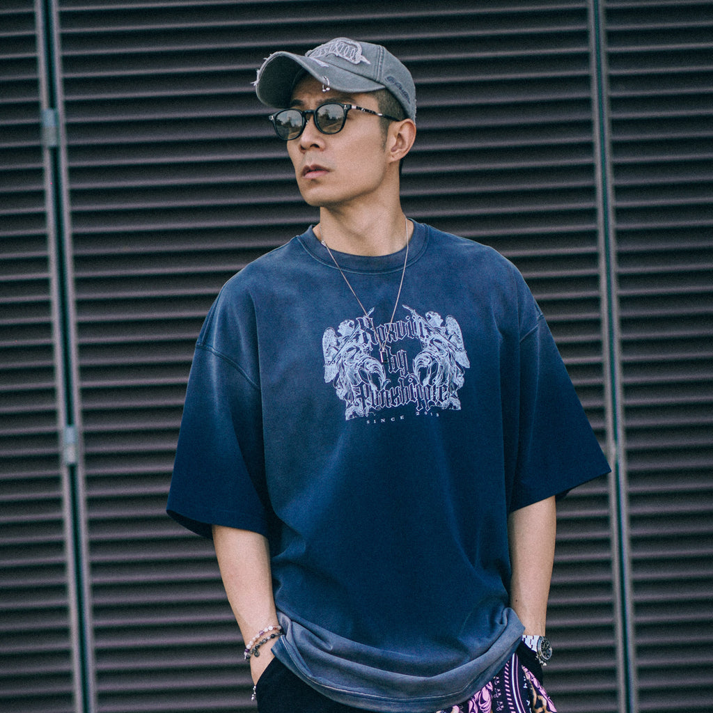 XPX SCULPTURE PRINT BEIGE CREW NECK TEE