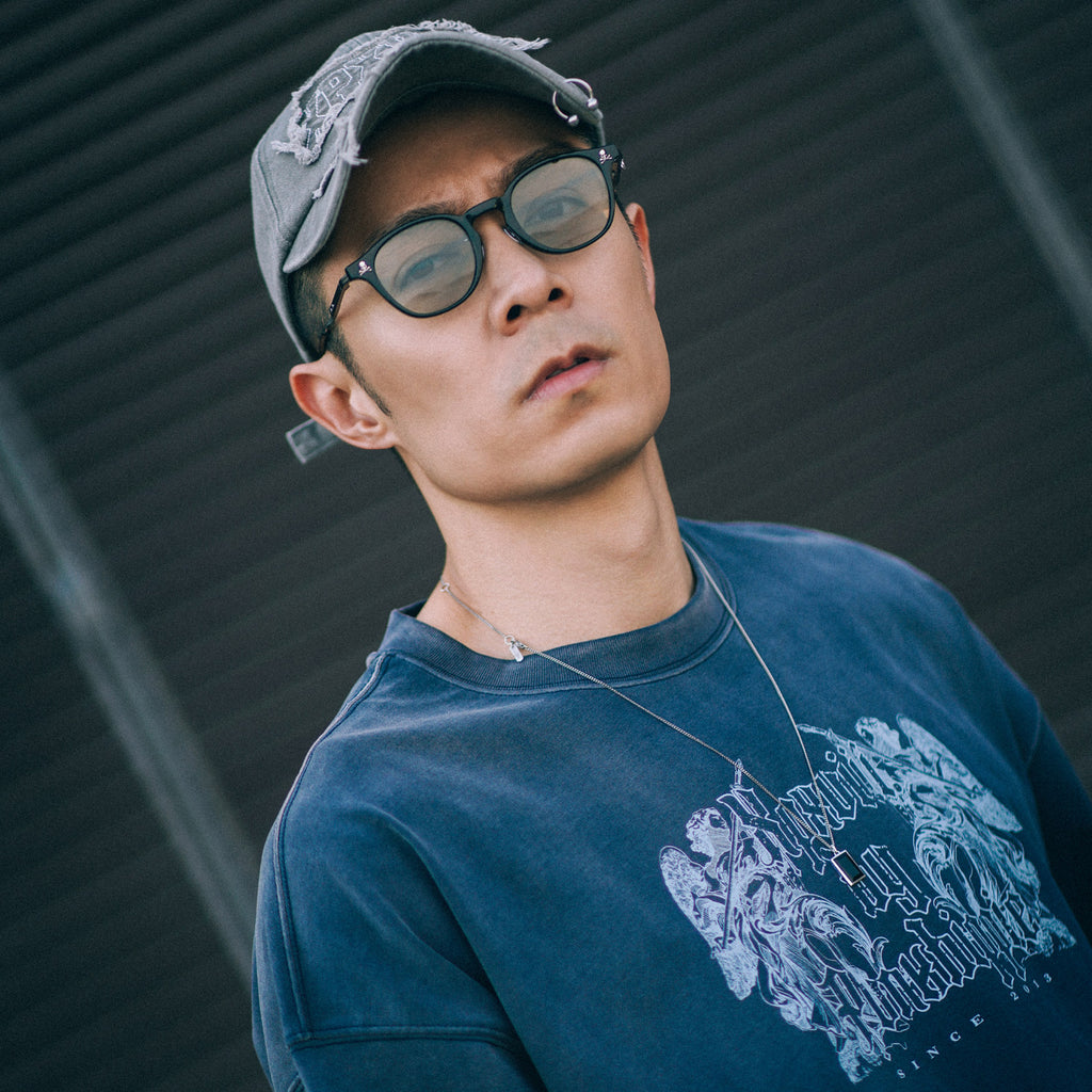 XPX SCULPTURE PRINT NAVY CREW NECK TEE