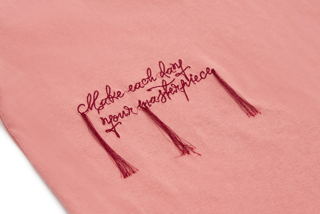 XPX TRIPLE XPX. STITCHING LOGOS CREW NECK TEE IN DARK PINK