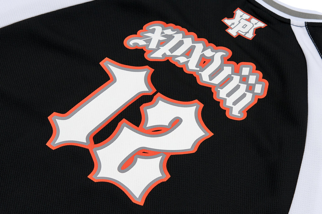 XPX PUNK & 12 FOOTBALL JERSEY BLACK & WHITE