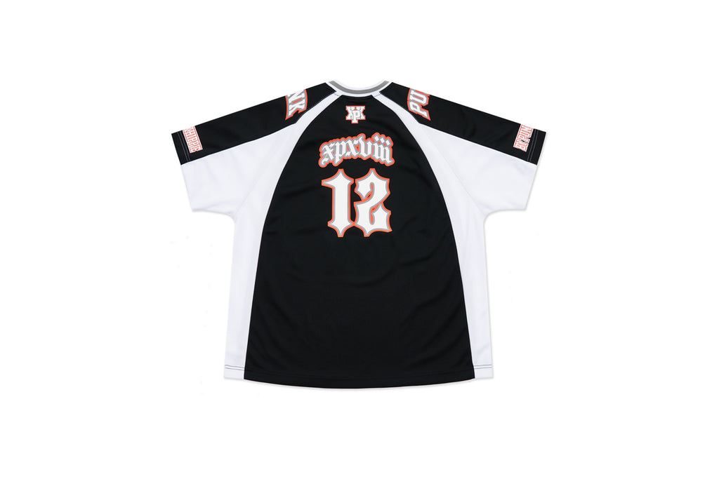 XPX PUNK & 12 FOOTBALL JERSEY BLACK & WHITE