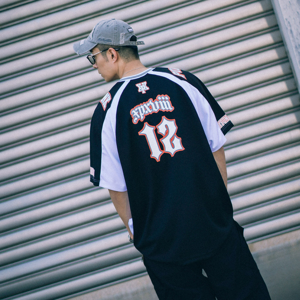 XPX PUNK & 12 FOOTBALL JERSEY BLACK & WHITE