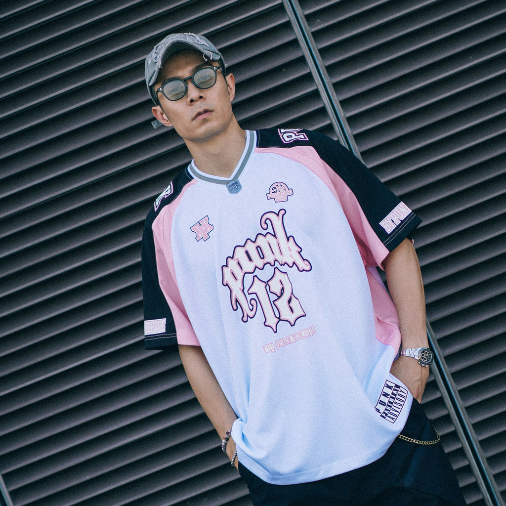 XPX PUNK & 12 FOOTBALL JERSEY WHITE & PINK