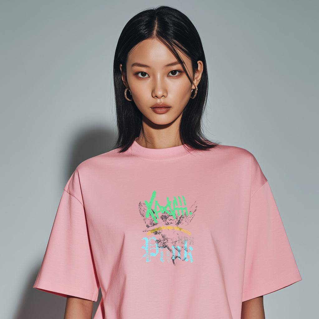 XPX VINTAGE ANGEL VPXVIII DIRTY PINK CREW NECK TEE