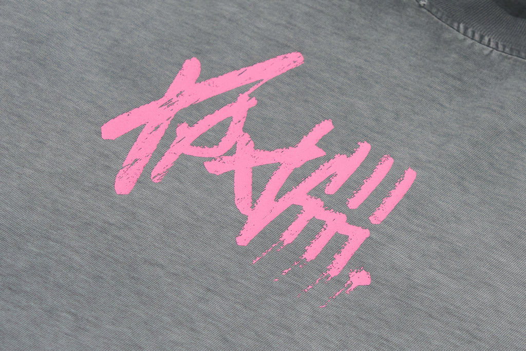XPX CHERRY BACK PRINT BLACK CREW NECK TEE