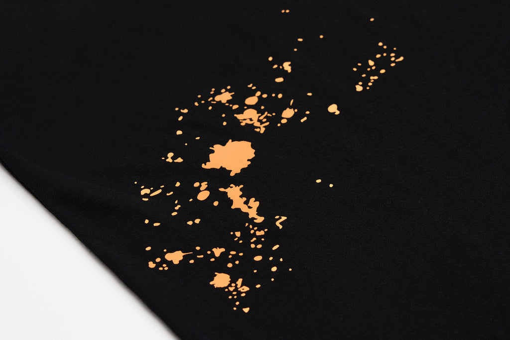 XPX XPXVIII ALL YOU NEED IS LESS SPLASH INK BLACK CREW NECK TEE