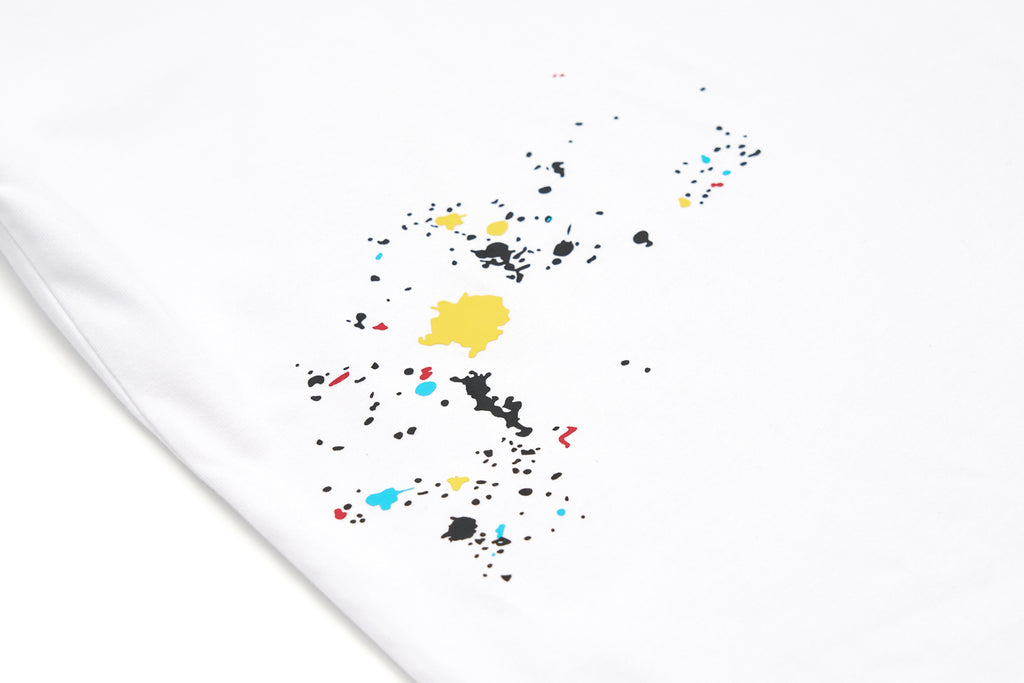 XPX XPXVIII ALL YOU NEED IS LESS SPLASH INK WHITE CREW NECK TEE )