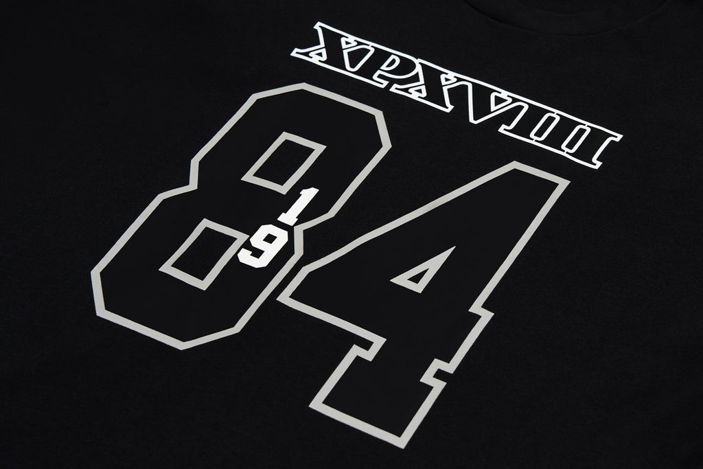 XPX 1984 FOOTBALL STYLE TEE BLACK & WHITE