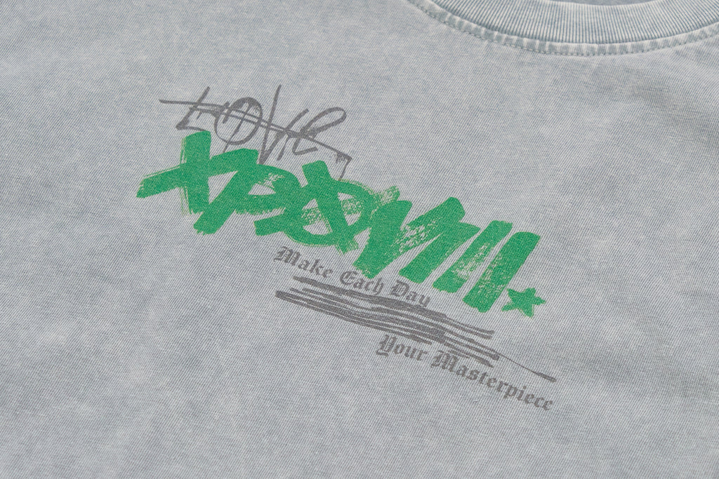 XPX LOVE XPXVIII ANGEL BACK PRINT GREY CREW NECK TEE