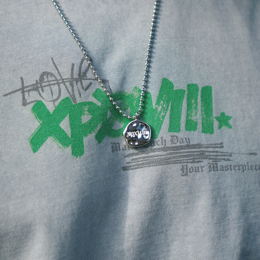XPX LOVE XPXVIII ANGEL BACK PRINT GREY CREW NECK TEE