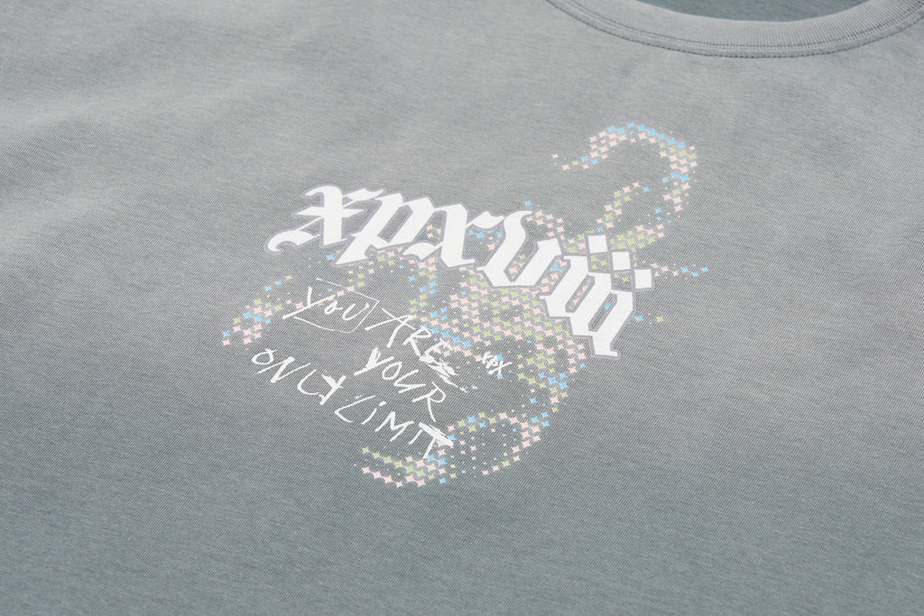 XPX SCORPION IN RHINESTONE PATTERN PRINT GREY CREW NECK TEE