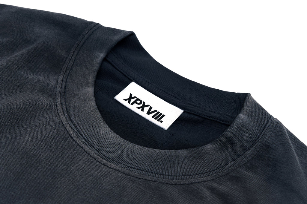 XPX SCORPION IN RHINESTONE PATTERN PRINT NAVY CREW NECK TEE