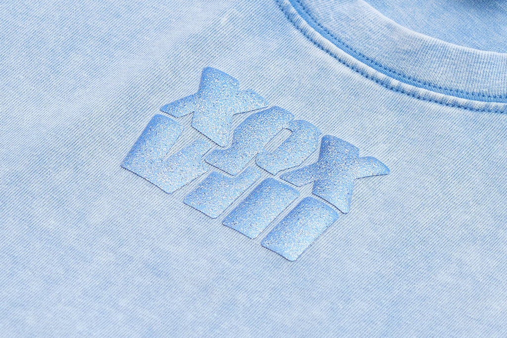 XPX EMBOSSED XPXVIII LOGO BLUE CREW NECK TEE