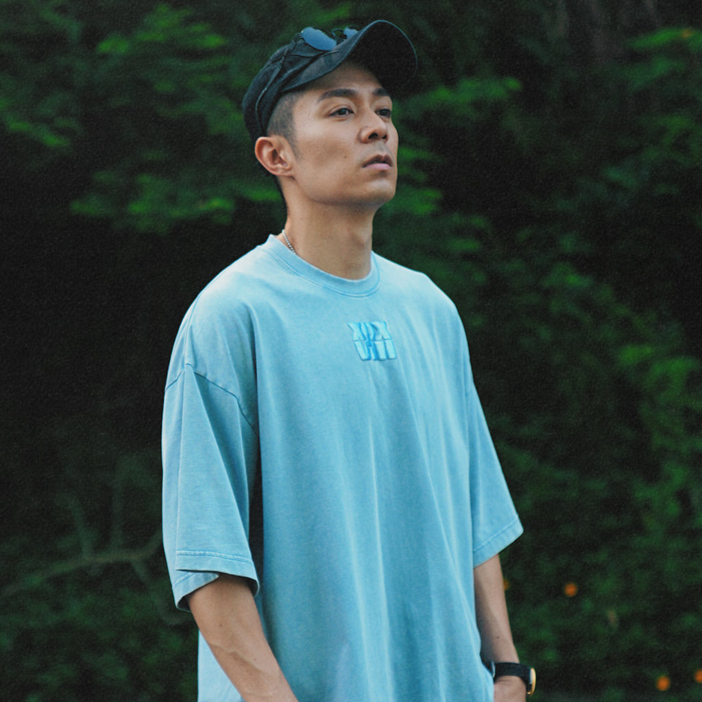 XPX EMBOSSED XPXVIII LOGO BLUE CREW NECK TEE