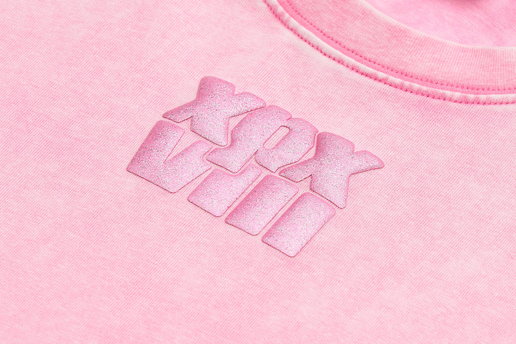 XPX EMBOSSED XPXVIII LOGO PINK CREW NECK TEE