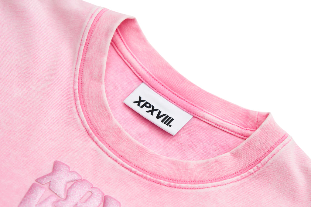XPX EMBOSSED XPXVIII LOGO PINK CREW NECK TEE