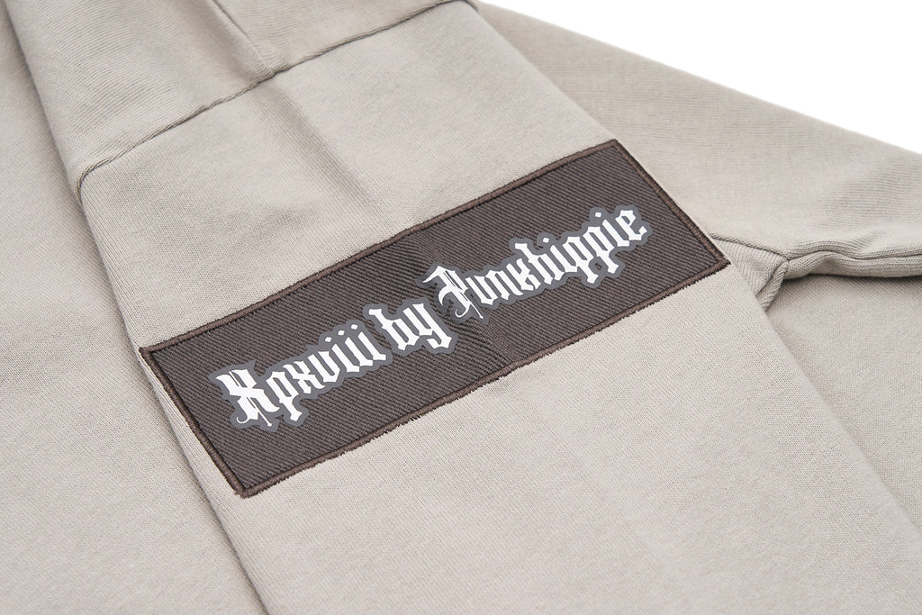 XPX DENIM COLLAR OVERSIZED POLO SHIRT IN GREY