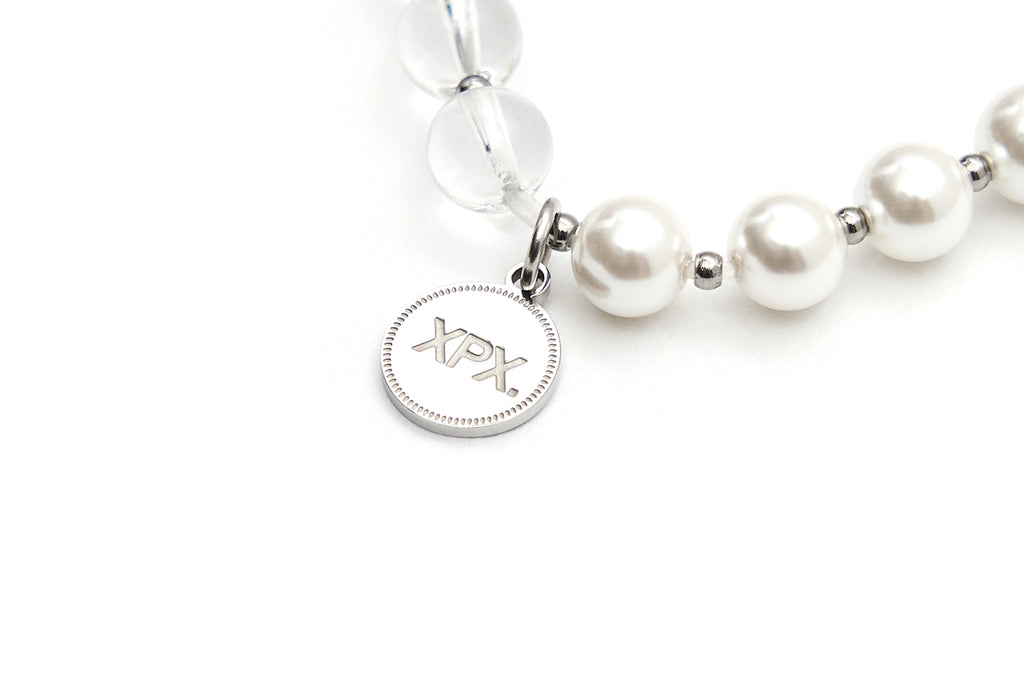 XPX CLEAR QUARTZ WITH SHELL PEARL BRACELET