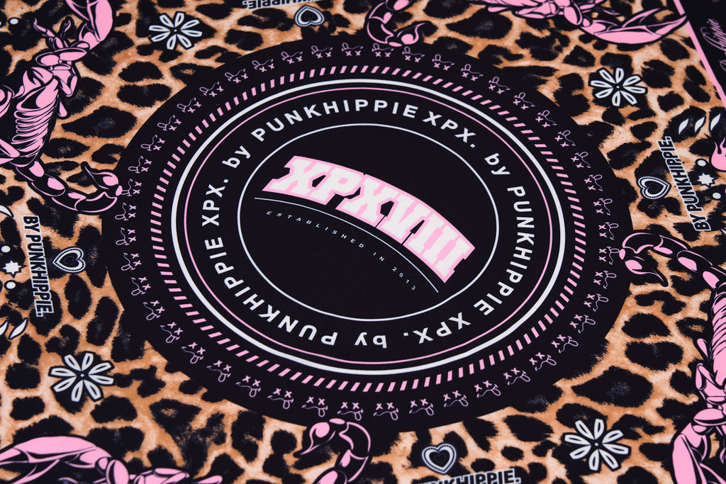 XPX BROWN LEOPARD PRINT SOUVENIR SCARF