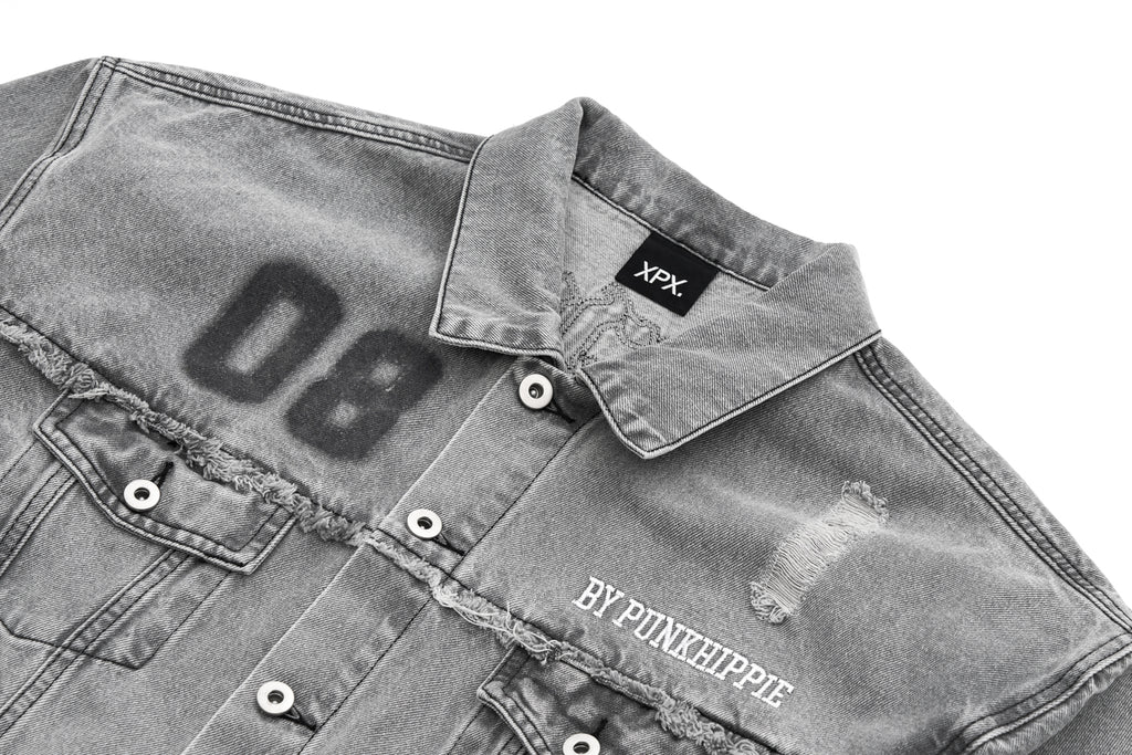 XPX WASHED BLACK DENIM JACKET