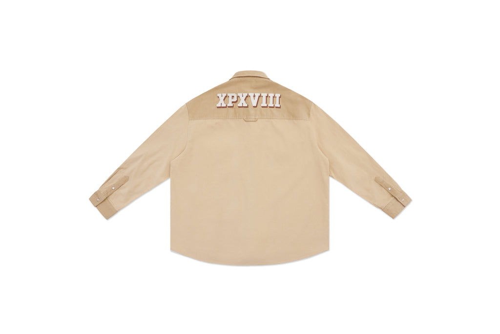 XPX CORDUROY PATCH OVERSHIRT (BEIGE TONE)