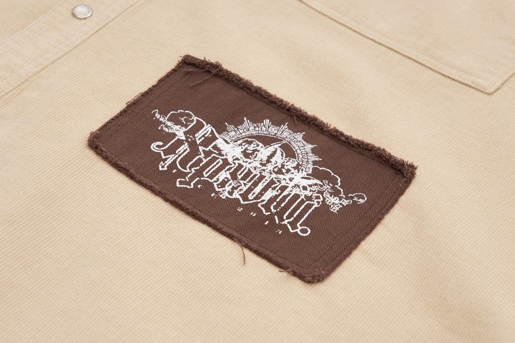 XPX CORDUROY PATCH OVERSHIRT (BEIGE TONE)