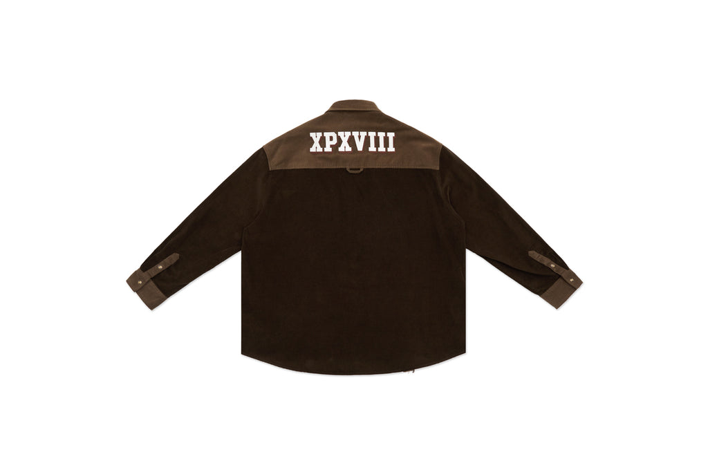 XPX CORDUROY PATCH OVERSHIRT (BROWN TONE)