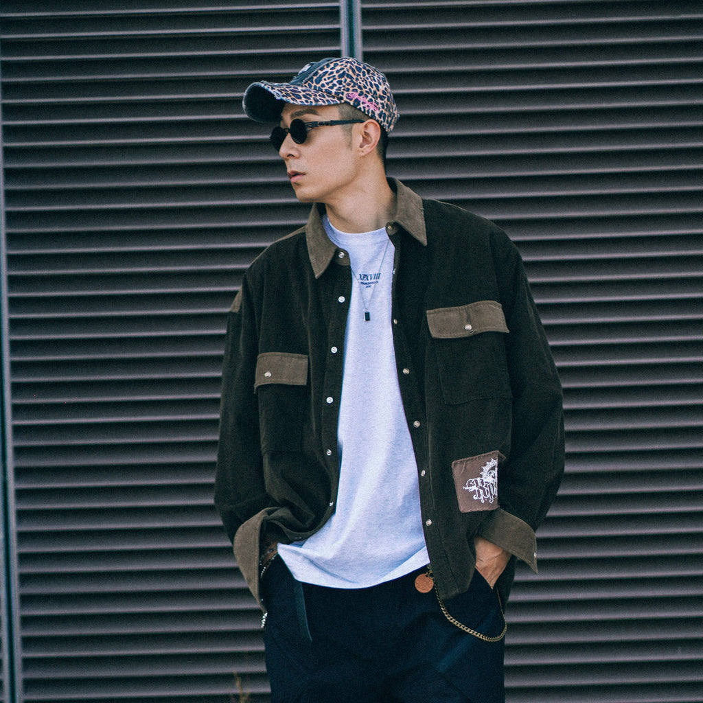 XPX CORDUROY PATCH OVERSHIRT (BROWN TONE)