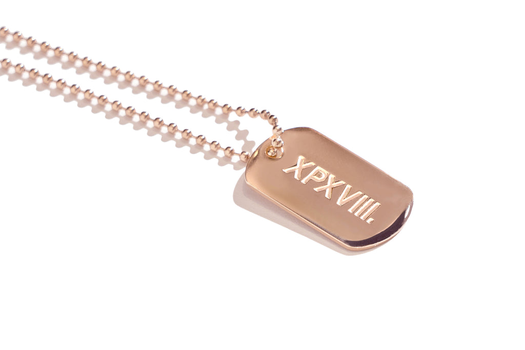 XPX ENGRAVED DOG TAG ROSE GOLD