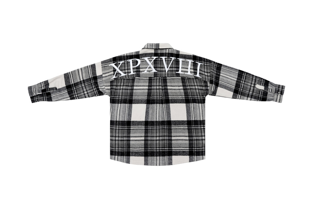 XPX 'HEAVY WOOL' OVER SHIRT (BLACK & WHITE)
