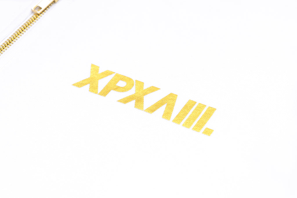XPX 'METALLIC PRINT' XPXVIII. ZIP UP IN WHITE